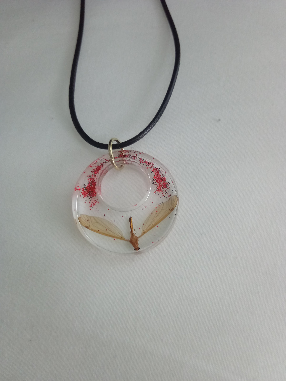 Preserved insect resin pendants