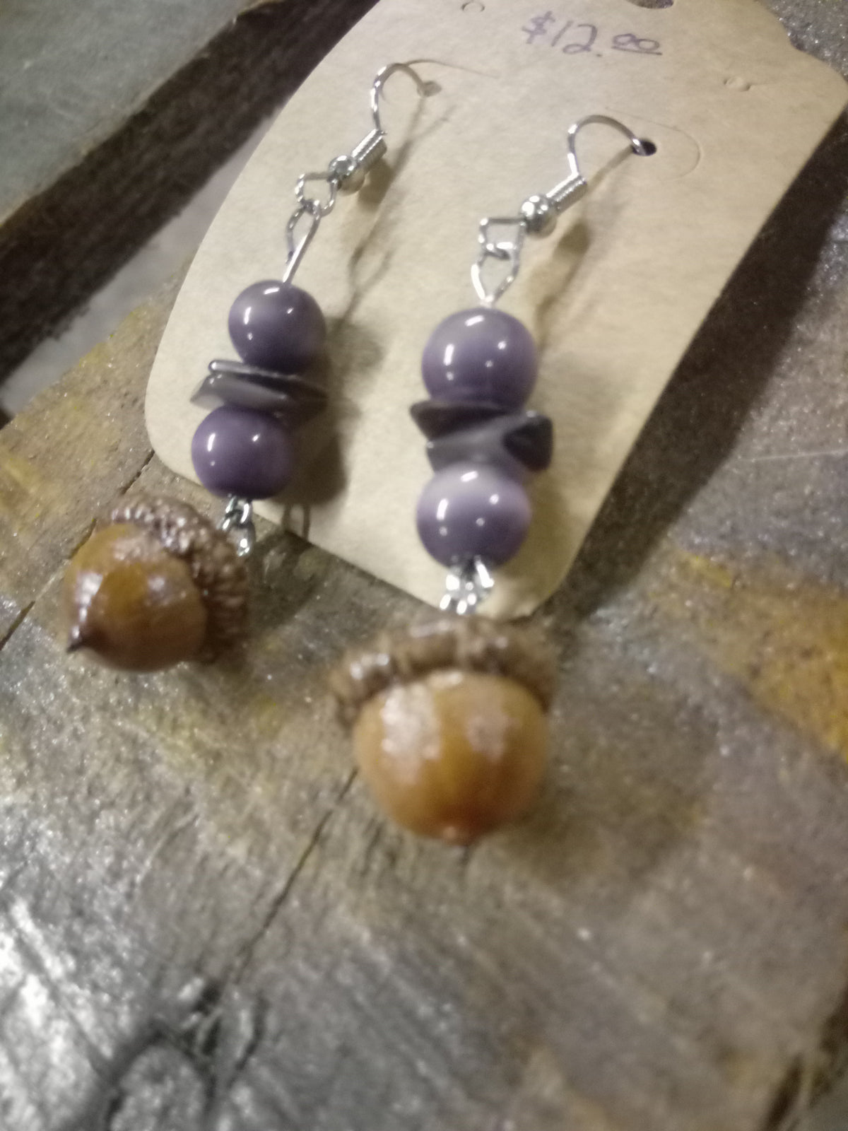 Beaded Acorn dangles