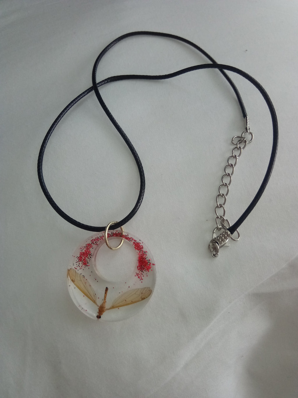 Preserved insect resin pendants